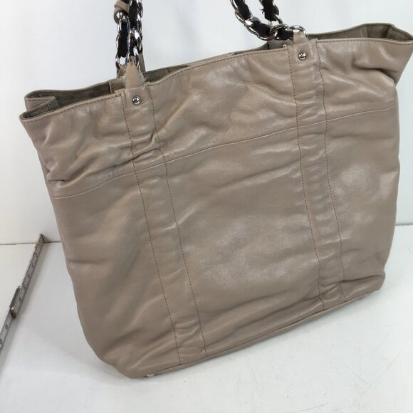 Furla Taupe Leather Tote Bag with Chain Handles - Picture 4 of 11